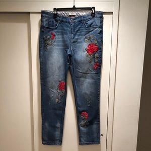 Vintage America Bestie Jean. Sz 12 Red embroidery